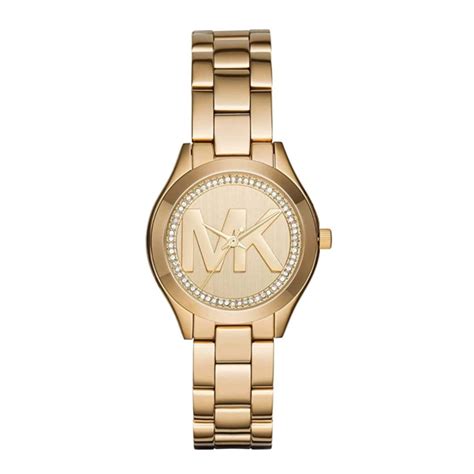 Michael Kors Slim Runway MK3477 dameur. Guld farvet ur med .